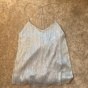 Express sparkly silver top